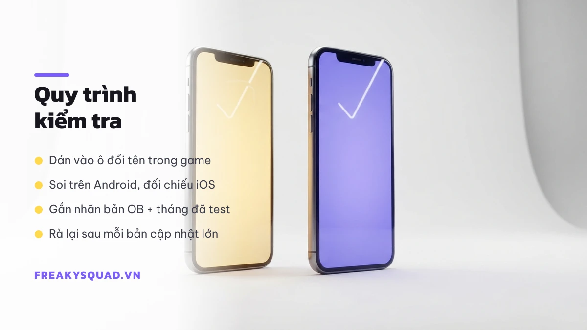 Quy trình kiểm tra kí tự đặc biệt Free Fire trên Android và iOS