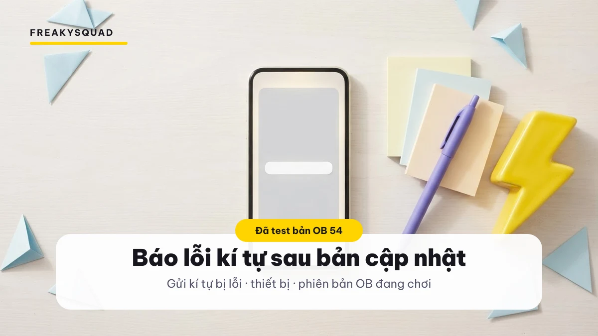 Báo lỗi kí tự đặc biệt Free Fire sau bản cập nhật OB 54