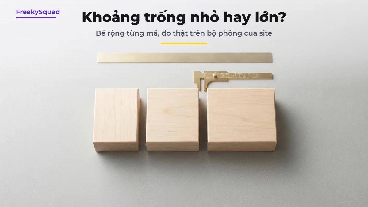 So sánh bề rộng kí tự khoảng trống nhỏ và lớn
