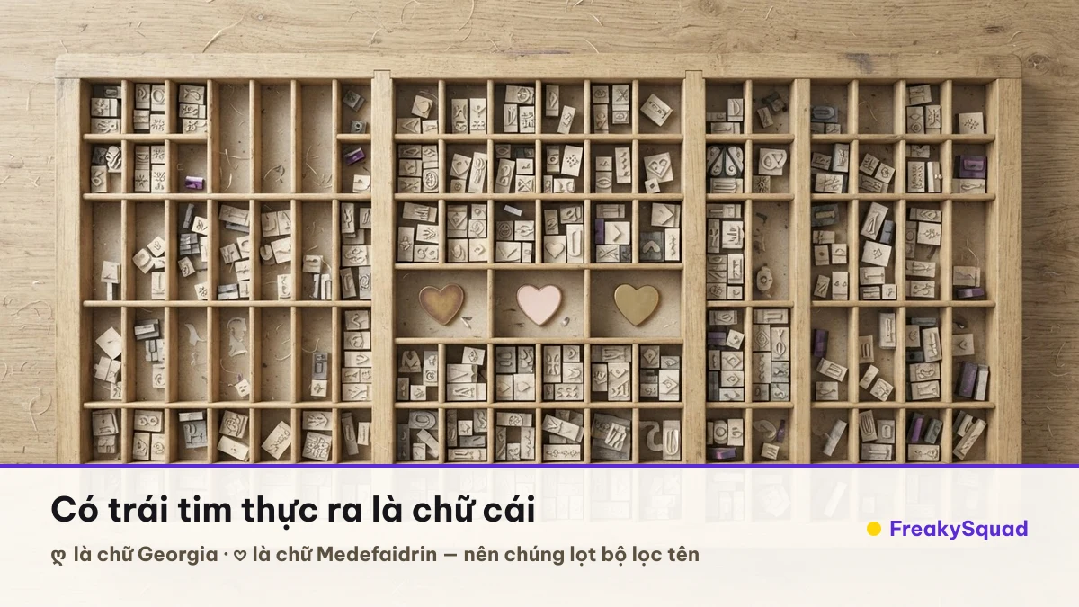 Kí tự trái tim ღ và 𖹭 thực ra là chữ cái của bảng chữ Georgia và Medefaidrin